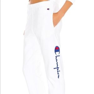 Champion side logo white sweat pants - XS